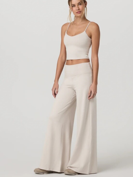 Vuori Pants - Vuori halo ray wide leg pant ecru heather Small